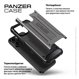 Чехол ArmorStandart Panzer для Apple iPhone 15 Pro Max Grey - миниатюра 4