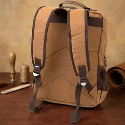 Рюкзак текстильний дорожній унісекс 20619 Vintage коричневий - мініатюра 4