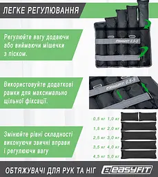 Обтяжувачі для ніг та рук набірні жилет 0,5-5 кг (пара) EasyFit fit0024815 - мініатюра 5
