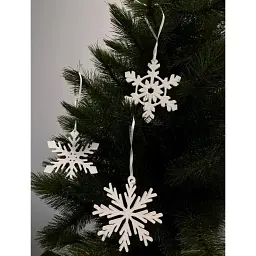 Набір підвісок декоративних House of Seasons Сніжинки 10 см 3 шт. білий (8720967769100) - мініатюра 6