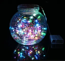 Світлодіодна гірлянда нитка крапля роси 20 м 200led батарейки RGB - мініатюра 2