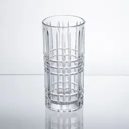 Набір склянок Yiwu Geometric Glass 6 штук по 300 мл з рельєфним візерунком для лимонадів соку води коктейлів склянки скляні HP-17-3 - мініатюра 2