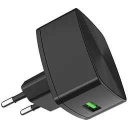 Мережевий зарядний пристрій 1USB Hoco C70A QC 3.0 3A Black + USB Cable XiaomicroUSB - мініатюра 2