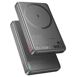 Зовнішній акумулятор HOCO Q26A Joy PD20W magnetic fast charging power bank(10000mAh) metal gray (6942007624053) - мініатюра 3