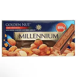 Шоколад Millennium Golden Nut молочний з мигдалем та курагою 100г