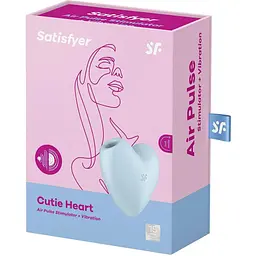 Вакуумний стимулятор-серце з вібрацією Satisfyer Cutie Heart Blue - мініатюра 7