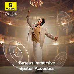 Накладні навушники Baseus Bowie H1s, Noise-Cancellation Wireless Headphones, BT5.4, ANC, 800mAh, 60h, 120h, black - мініатюра 10
