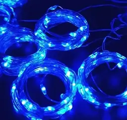 Новорічна світлодіодна гірлянда-штора Роса 3x2 м з 200 синіми LED-лампочками та живленням USB - мініатюра 4