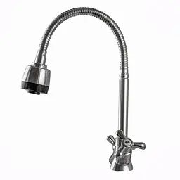 Змішувач для кухні DOMINO DK-H1-2N-103MA  хрест кераміка,с гофровиливом - мініатюра 2