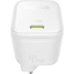 Мережевий зарядний пристрій Baseus PicoGo GaN USB-C 45W Moon White (P10176800213-00) [146301] - мініатюра 2