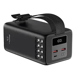 Павербанк ACL PW-151 Energy Max 60000 мА·год 22.5W Power Bank зі швидкою зарядкою PD 20W/QC, 3 вбудованими кабелями та LED-ліхтарем Чорний (UFTPW-151) - мініатюра 2