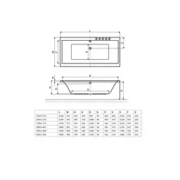 Ванна акрилова Radaway Aridea 190x90 + ніжки + сифон (WA1-24-190X090U) - мініатюра 2