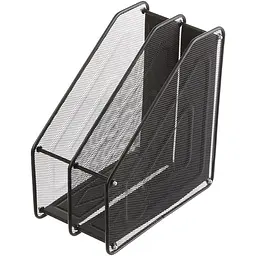 Лоток для паперів Buromax вертикальний 310x295x160 мм металевий чорний (BM.6263-01)