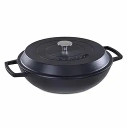 Каструля з кришкою Barazzoni Ghisa 80300403085 30 см 3.5 л чорна