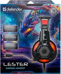 Гарнітура Defender Lester красный + черный (64541) - мініатюра 2
