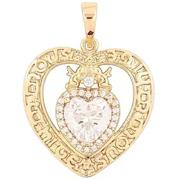 Кулон Xuping Позолота 18K «Сердечко з Янголятами та кришталевим серцем» для ланцюжка до 6мм (262350)