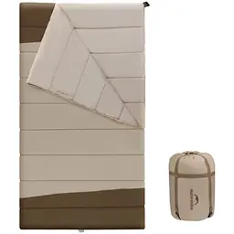 Спальний мішок двомісний Naturehike CNK2300019, коричневий