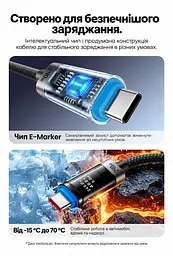 Кабель Vention TSIBF USB-C - USB-C PD 240 Вт з OLED-дисплеєм 1 м чорний (TSIBF) - мініатюра 11
