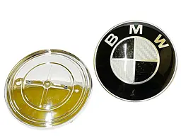 Емблема капота Bmw Бмв ф82мм (між штирями 56мм) Карбон ОЕМ 51148132375