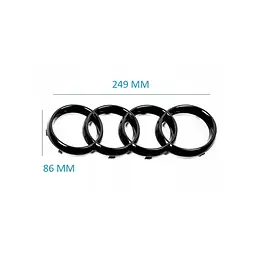 Емблема передня Audi Чорна Глянець 249х86 мм (на вусиках) (Завод) - мініатюра 2