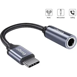 Перехідник USB-C M to 3.5mm F 0.12m gray Essager (EZJE01-0G) - мініатюра 2