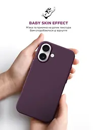 Силиконовый чехол для Apple iPhone 16, ICON2 Case, бордовый, противоударный, панель, защита всего корпуса, матовая поверхность Soft Touch, выступает над дисплеем, совместим с защитными стеклами и пленками, с микрофиброй, ArmorStandart (ARM81297) - мініатюра 8