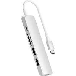 Адаптер Satechi Type-C Slim Multi-Port 4K V2 Silver (ST-SCMA2S) - мініатюра 2