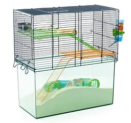 Клітка для гризунів Savic Habitat Medium 52х26х52.5 см Синя з зеленою