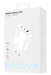 Мережевий зарядний пристрій Speed Surge GaN White 65 Вт 2xType-C (45 Вт + 20 Вт) Proove teh0028588 - мініатюра 2