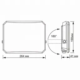 LED прожектор VIDEX F3 100W 5000K 220V Black (VLE-F3-1005B) - мініатюра 7