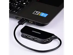 Мультипортовий адаптер AXAGON USB Ready USB-A Black (HUE-X4B) - мініатюра 3