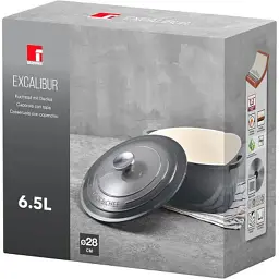 Каструля Bergner Excalibur з кришкою Сіра 5.8 л (BG-36102-GY) - мініатюра 6