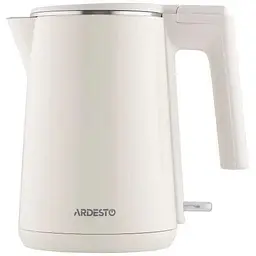 Електрочайник Ardesto EKL-F1BG, бежевий, 1500W, 1л, дисковий, подвійний корпус, індикатор рівня води, контролер Strix