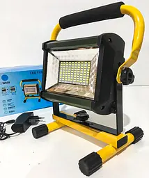 Прожектор 100W світлодіодний LED ліхтар акумуляторний 6х18650 W808 жовтий