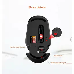 Миша бездротова недорога MeeTion Wireless Mouse 2.4G MT-R570 сіро-біла - мініатюра 3