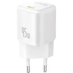 Мережевий зарядний пристрій Baseus PicoGo GaN USB-C 45W Moon White (P10176800213-00) [146301] - мініатюра 2