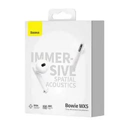 Бездротові навушники Baseus Bowie WX5 True Wireless Earphones білі (54085 white) - мініатюра 5