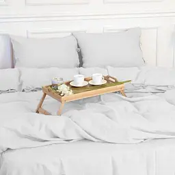 Простирадло на резинці MirSon Linen Winter flower Льон 150х200 см біле (2200008249489) - мініатюра 6