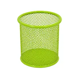Склянка для ручок 562001-Green металева, кругла, 9,5х7,5см