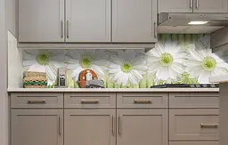 Вініловий кухонний фартух Ромашки та Бамбук наклейка для кухні ПВХ великі Квіти Жовтий Happy Pocket Z181880 - мініатюра 5