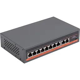 PoE комутатор 8x100Mbps PoE + 2x Gigabit UPLINK, 120W