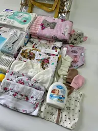 Набір для пологового будинку для новонародженої дівчинки 33 предмети + прозора сумка в подарунок від ЕкоМама рожеві кольори - мініатюра 9