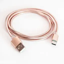 Кабель USB Type-C Spring 1 м, металева оплітка, рожеве золото - мініатюра 5