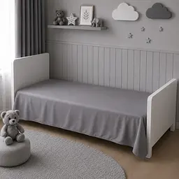 Дитяча постільна білизна MIRSON LITTLE KIDS фланель Ash grey 110х160см (2200012799505) - мініатюра 8