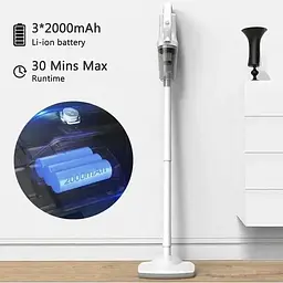 Ручний пилосос Grikey Home Cleaner 3 бездротовий 2 в 1 для дому з підсвічуванням 170W Білий (GK489) - мініатюра 3
