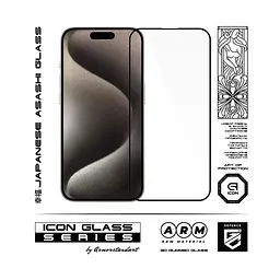 Захисне 3D скло для Apple iPhone 15 Pro, Icon 3D, загартоване, 9H, загартоване скло, повне проклеювання, протиударне, глянсове з олеофобним покриттям, на весь екран, сумісне з чохлами, проста установка, ArmorStandart (ARM74270) - мініатюра 2