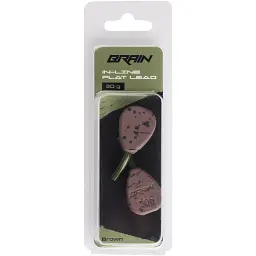 Грузило Brain In-Line Flat Lead 30g 2шт/уп Brown - мініатюра 2
