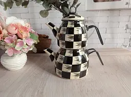 Двоярусний емальований чайник O.M.S. Collection 10810-Black (1/2 л) - мініатюра 5
