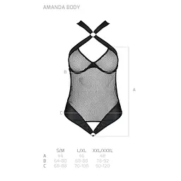 Сітчастий боді з халтером Amanda Body black - Passion L/XL - мініатюра 5