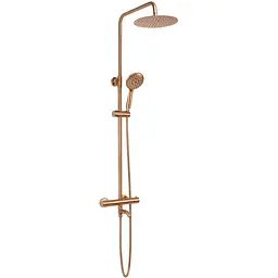 Душова система Rea Lungo brushed copper з термостатом та виливом REA-P8807, Теплий захід сонця